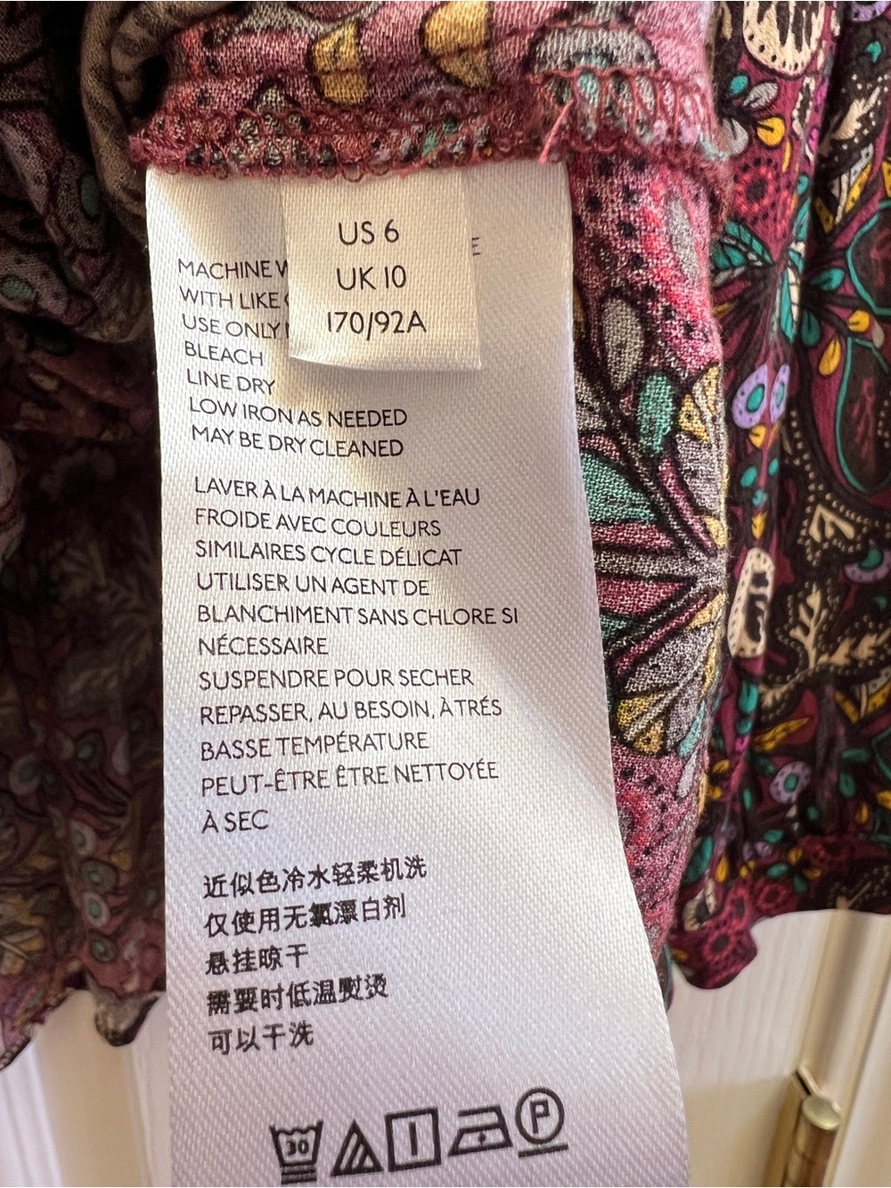 Anthropologie Maeve Janie Flounced Peplum Blouse Burgundy Floral Boho Tie Neck 6 - Picture 6 of 8